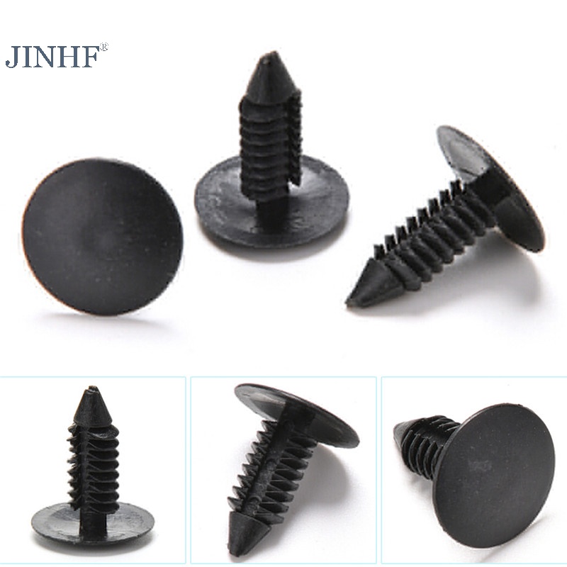 Set 100 Đinh Tán Nhựa 6mm Màu Đen Chuyên Dụng Cho Xe Hơi