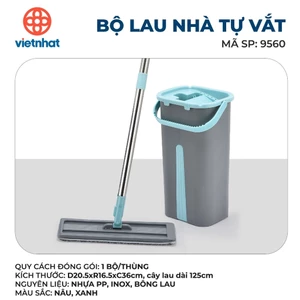Chổi Lau Sàn Thông Minh, Chổi Lau VẮT TỰ ĐỘNG Mini, Lắp Ráp Dễ Dàng - Tặng Kèm 2 Bông Lau aladanh-net-vn