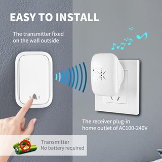 Chuông cửa không dây Không cần pin Chuông cửa chống nước