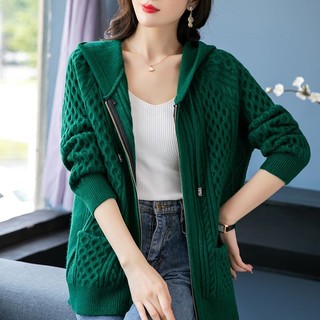 Áo Khoác cardigan Dệt Kim Dáng Rộng Thời Trang Thu Đông Cho Nữ