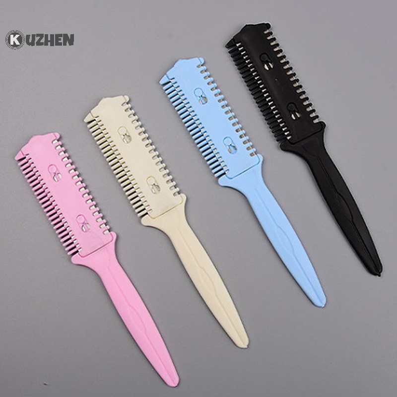 Kuzhen Lược Cắt Tóc Hai Mặt Bằng Thép Không Gỉ / Lưỡi Cắt / Tỉa Tóc Mỏng
