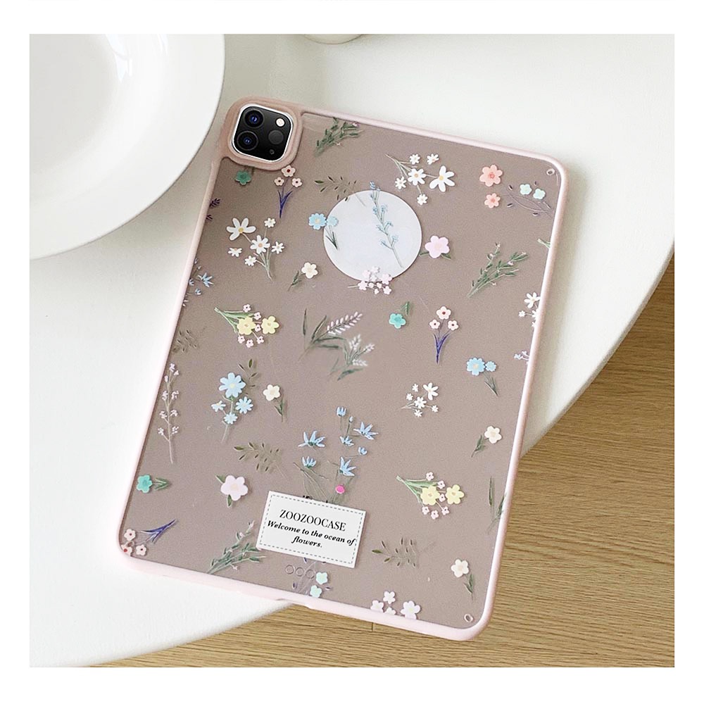 Vỏ cứng Acrylic Hồng Hoa Nhỏ Họa Tiết Bao Tương Thích Với IPad 7 8 9 10th 11th A16 Air11 Air6 Air3 Air4 Air5 10.9 "Pro10.5 10.2" Pro11