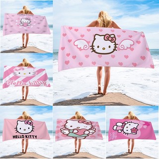 Hello Kitty Terry Khăn Một Mặt In Mềm Thấm Hút Vải Terry Khăn Tắm Khăn Đi Biển Cuộc Sống Gia Đình Đồ Dùng Phòng Tắm