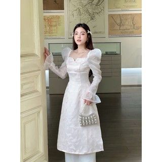 [Somee studio]  Áo dài Vy_Áo dài gấm hồ điệp tay bồng