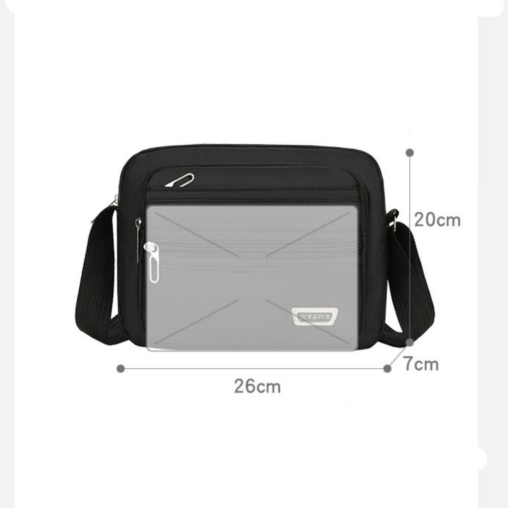 Túi đeo vai FEDAOG, Túi đeo chéo nam Nylon xanh đen, 4 dây kéo thông thường / 6 dây kéo vải hình chữ nhật cỡ lớn du lịch