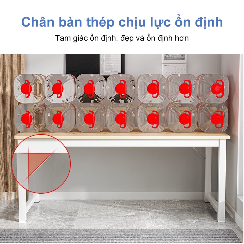 SUNNY Bàn làm việc đa năng bàn học bàn làm việc văn phòng chân sắt có thanh giằng chéo gia cố