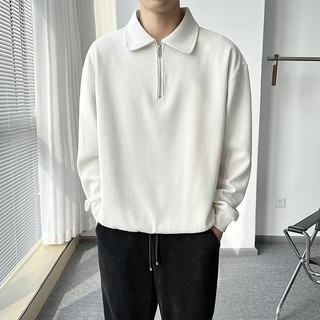 DICHUANGZHE Áo sweater Tay Dài Cổ polo Có Khóa Kéo Phong Cách Thời Trang Dành Cho Nam Giới