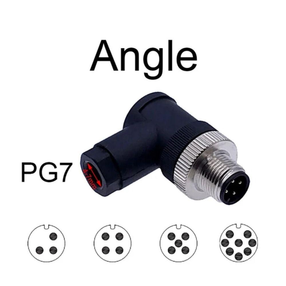[Vận chuyển nhanh] Đầu nối cảm biến M12 SIMPLEAID, phích cắm nam & nữ PG7 4 5 8 Pin, Góc uốn cong chống nước chất lượng cao M12 Phích cắm hàng không gia đình