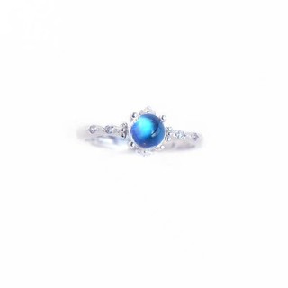 ♥ Mới Nhẫn Đính Đá Mặt Trăng Thiết Kế Đơn Giản Phong Cách retro Cho Cặp Đôi