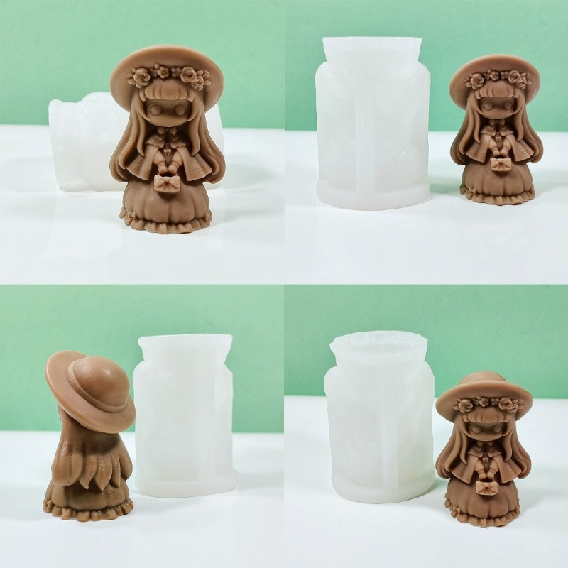 Khuôn Làm Bánh Chất Liệu Silicone Tự Làm Hình Bé Gái 3D Dễ Thương