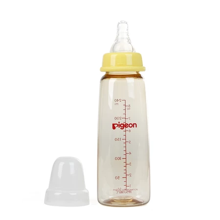 Bình sữa Pigeon PPSU cổ hẹp 240ml núm ti silicone siêu mềm chống sặc đầy hơi cho bé sơ sinh