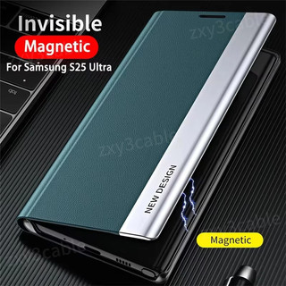Ốp Lưng Cho Samsung Galaxy S26 S25 S24 Ultra Plus FE 5G 4G 2025 Vỏ Điện Thoại Mạ Da Flip Bracket Vỏ Chống Sốc Cho S26Ultra S26 + S25Ultra S24FE S25Plus S25FE Ốp Lưng