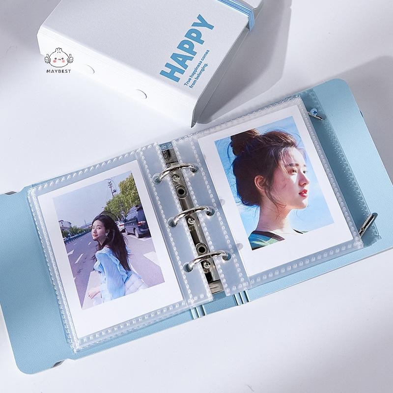 Maybest Chất kết dính thời trang Photocard Holder Album ảnh có dây đàn hồi Thẻ thần tượng Thu thập Sách Photocard tối giản Chất kết dính Photocard {VN}