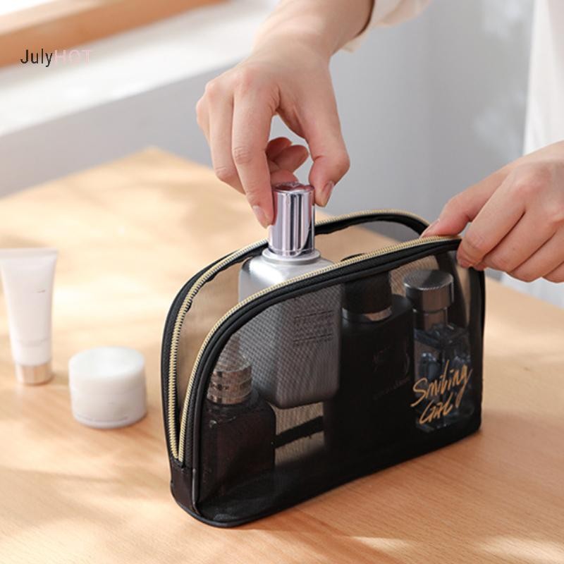 Julyhot 1 Túi Đựng Mỹ Phẩm Lưới Đen Nhỏ Túi Trang Điểm Lớn Túi Dây Kéo Cho Văn Phòng Túi Bảo Quản Du Lịch Túi Vệ Sinh Túi Trang Điểm Massivedeals