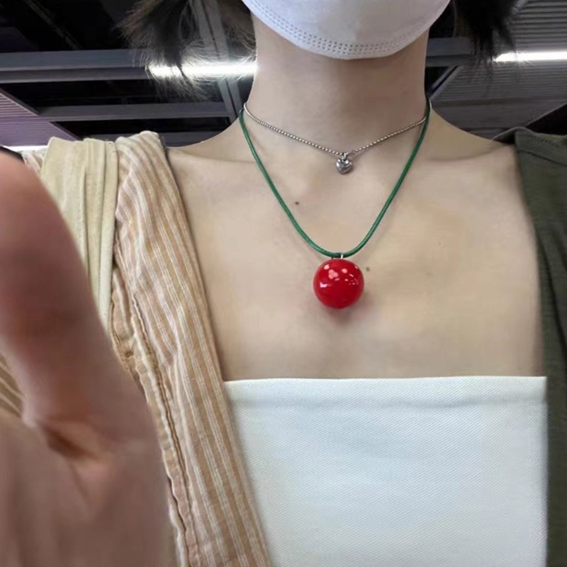 Hsv Cà Chua Mặt Dây Chuyền Vòng Cổ Cà Chua Nhỏ Choker Mặt Dây Chuyền Vòng Cổ Chất Liệu Nhựa Mặt Dây Chuyền Choker Y2K Trang Sức Cho Bé Gái