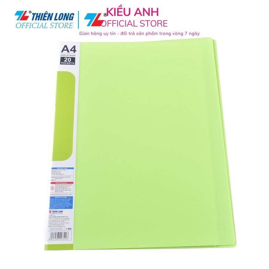 Bìa 20 lá A4 Thiên Long FO-DB007- Dùng đừng tài liệu sức chứa 100 tờ A4 ...