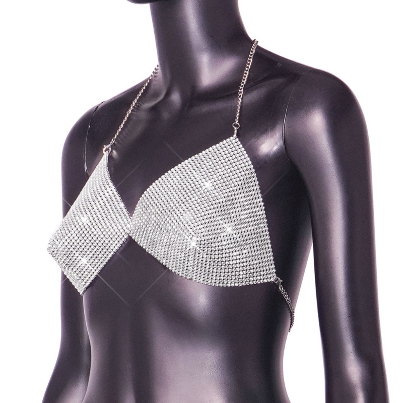 Fol Áo Vest Ngắn Phối Camisole Sequin Đơn Sắc, Phù Hợp Dạo Phố Mùa Hè