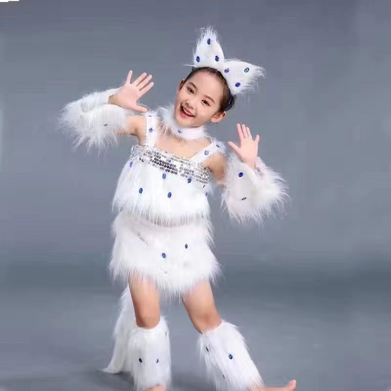 💕Chỗ💕 Quần Áo Trẻ Em Động Vật Múa Trang Phục Quần Áo Cho Bé Gái 3 Đến 14 Tuổi Tiếng Mèo Trang Phục Mới Lạ Halloween Giáng Sinh