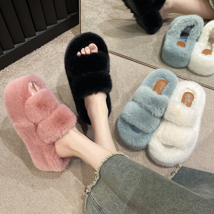 Dép Bông Đế Dày 7cm Thời Trang Dành Cho Nữ