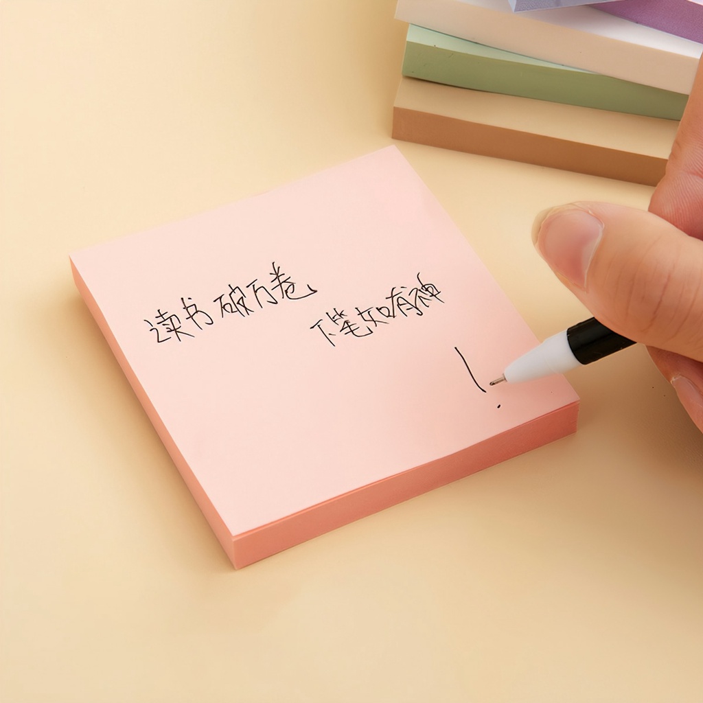 Giấy note, giấy nhớ set 100 tờ nhiều màu sắc, kích thước có keo dán phụ kiện văn phòng phẩm tiện lợi