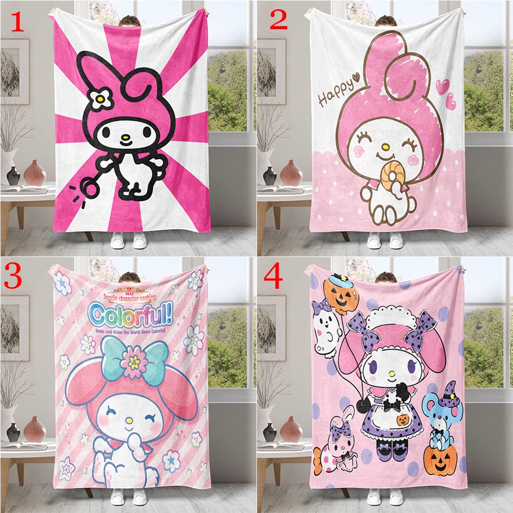 Sanrio Chăn flannel In Họa Tiết Hoạt Hình my melody Xinh Xắn