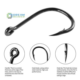 Bộ 100 Móc Câu Cá Bằng Thép Carbon Đơn Vòng Tròn Câu Cá Fly Fishing Jip mới