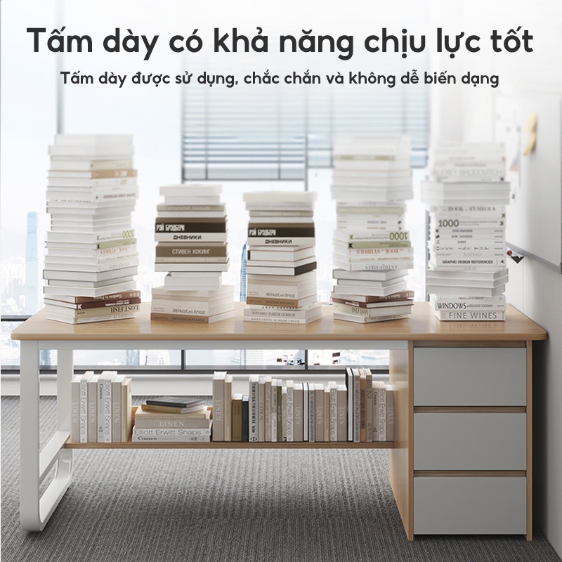 SUNNY Bàn Làm Việc 3 hộc bàn học mặt bàn kích thước lớn khung chắc chắn chống gỉ bền bỉ mẫu hiện đại