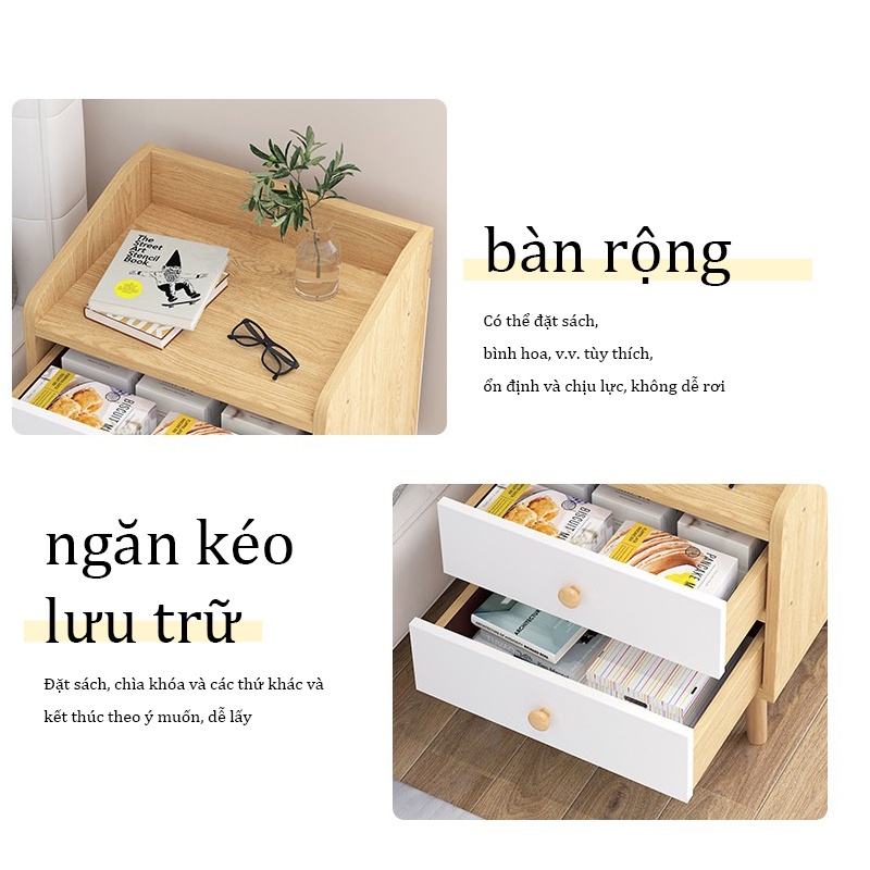 Sunny Tủ Kệ Đầu Giường Có 3 Ngăn Kéo Phong Cách Hiện Đại