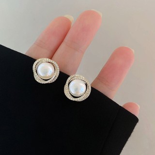 Bông Tai Đính Ngọc Trai Sang Trọng Phong Cách retro