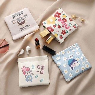 Túi đựng mỹ phẩm Mini ASDFGER, Túi đựng son môi họa tiết hoạt hình bằng da Pu mềm, Túi trang điểm đóng tự động chất lượng cao