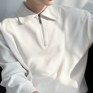 DICHUANGZHE Áo sweater Tay Dài Cổ polo Có Khóa Kéo Phong Cách Thời Trang Dành Cho Nam Giới