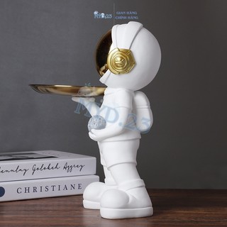 Tượng Phi Hành Gia bê khay Sáng Tạo đựng bánh kẹo,chìa khóa mắt kính Trang Trí Nhà quà tặng decor khai trương Myd.23