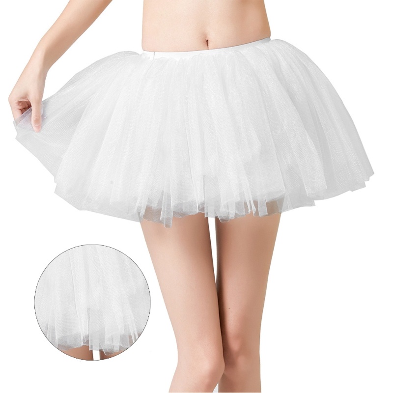 Da Nữ Lớp Tulle Mini Váy Lưới Cầu Vồng Tutu Petticoat Cho Tiệc Cosplay