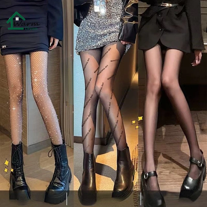 Quần Tất Lưới Đen Quần Tất Lụa Nylon Siêu Mỏng Màu Đen Quần Tất Lưới Đen Siêu Mỏng Thoáng Khí Siêu Co Giãn Cho Nữ – 2