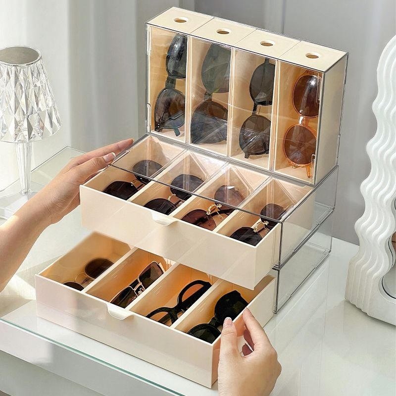 Hộp đựng kính chống bụi Hộp đựng kính nhiều lưới Ngăn kéo nhiều lớp Hộp đựng kính áp tròng mỹ phẩm Hộp đựng kính áp tròng nhiều cặp Hộp đựng kính Hộp đựng đồ để bàn Hộp đựng đồ trang sức Hộp đựng mỹ phẩm