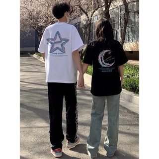 HIIXIIVI Thương Hiệu Mới 100% Cotton Unisex Áo Thun Nữ Tay Ngắn Nam Nữ Baggy Cổ Tròn Rời In Độc Đáo Cặp Đôi Tee