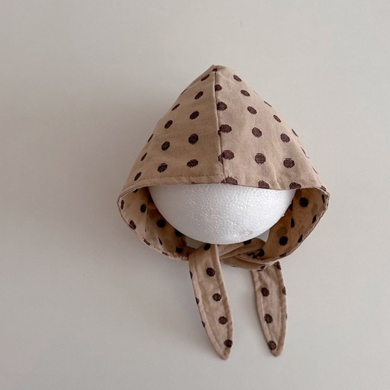 DASBSUG Mũ nón thoải mái cho bé có in chấm Bonnet cho bé Bảo vệ đầu sơ sinh Polyester Thích hợp cho nhiều loại Occc