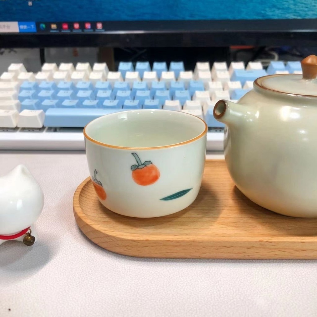 [Chất liệu gốm sứ] Ru Kiln One Pot One Cup Shop Cloud Pot Trà văn phòng Uống trà du lịch Bộ trà Kung Fu gia đình Master Cup