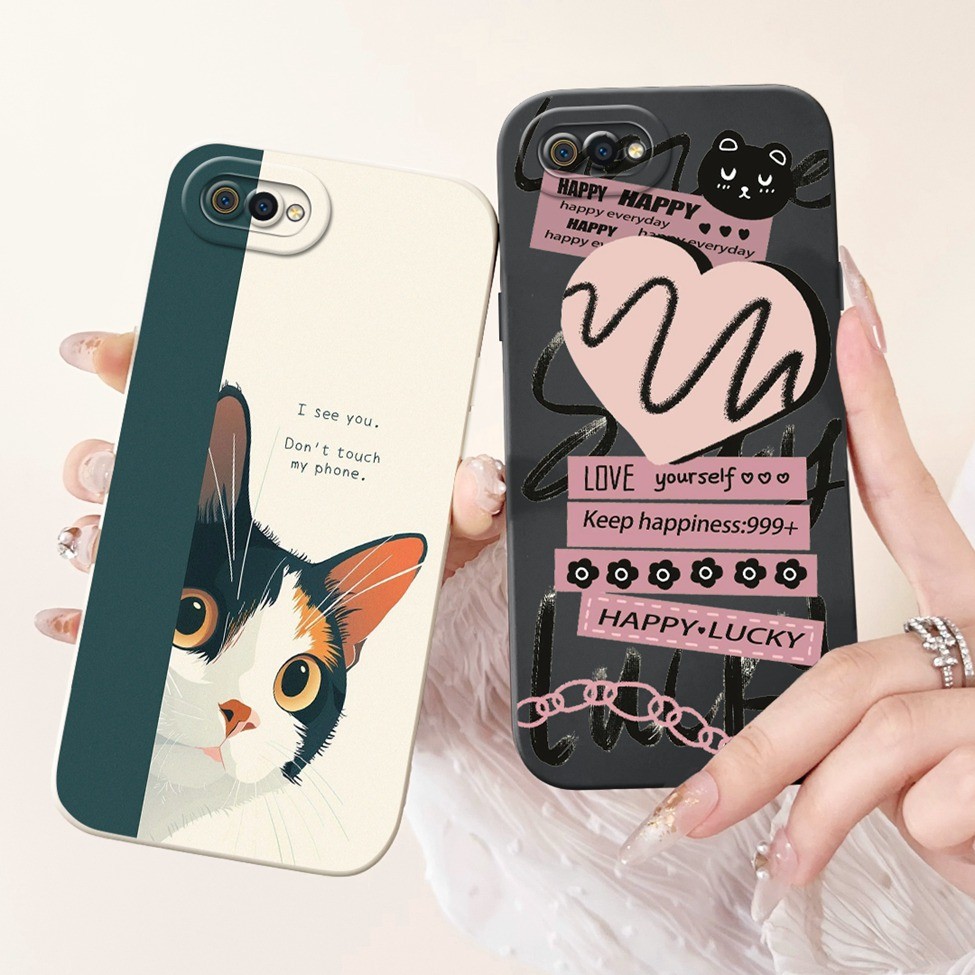 Ốp lưng Oppo A1K CPH1923 Thời trang mèo dễ thương Silicon ngộ nghĩnh Vỏ điện thoại chống sốc Oppo A1K