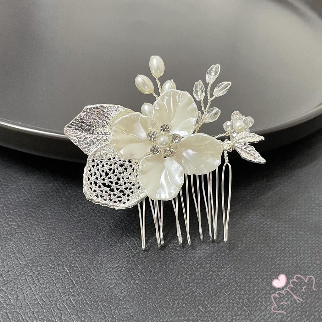 Lược Tóc Bên Có Lá Vàng Trang Trí Đám Cưới Hợp Kim Thanh Lịch Lược Barrette
