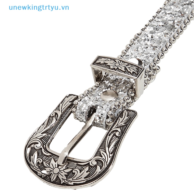 Unewtyu Thời Trang Kim Cương Giả Thắt Lưng Nữ Dây Da Cho Kim Cương Giả Thắt Lưng Cao Bồi Phương Tây Y2K Bé Gái Dây Thời Trang Cho Quần Jean Nam VN