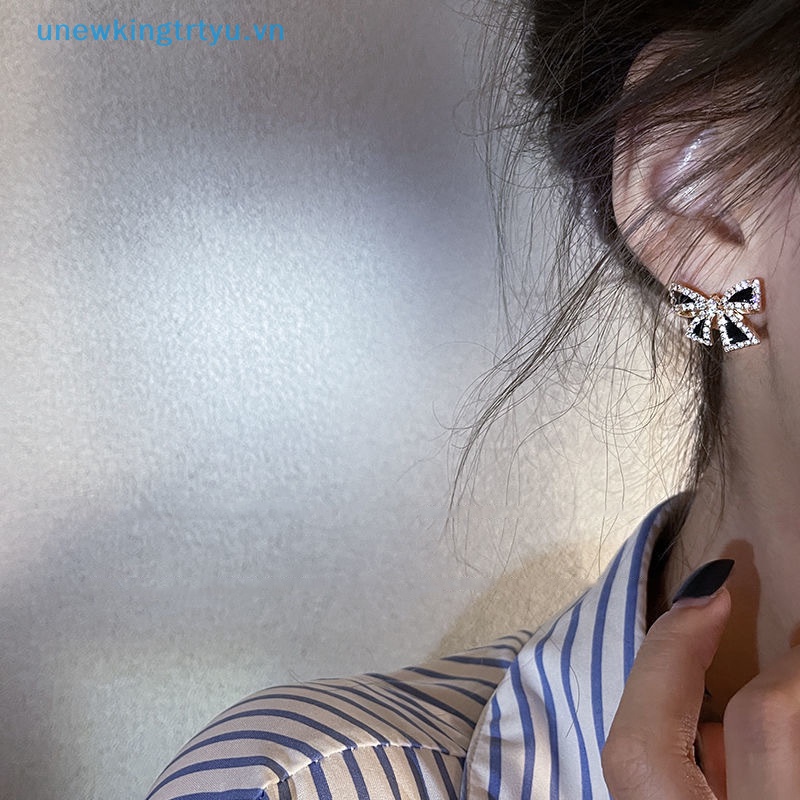 Unewtyu Bông Tai Hình Nơ Đính Đá Thời Thượng Cho Nữ vn