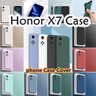 [Phong cách mới] Dành cho ốp lưng Honor X7 Vỏ silicon cạnh thẳng Vỏ điện thoại màu trơn cổ điển