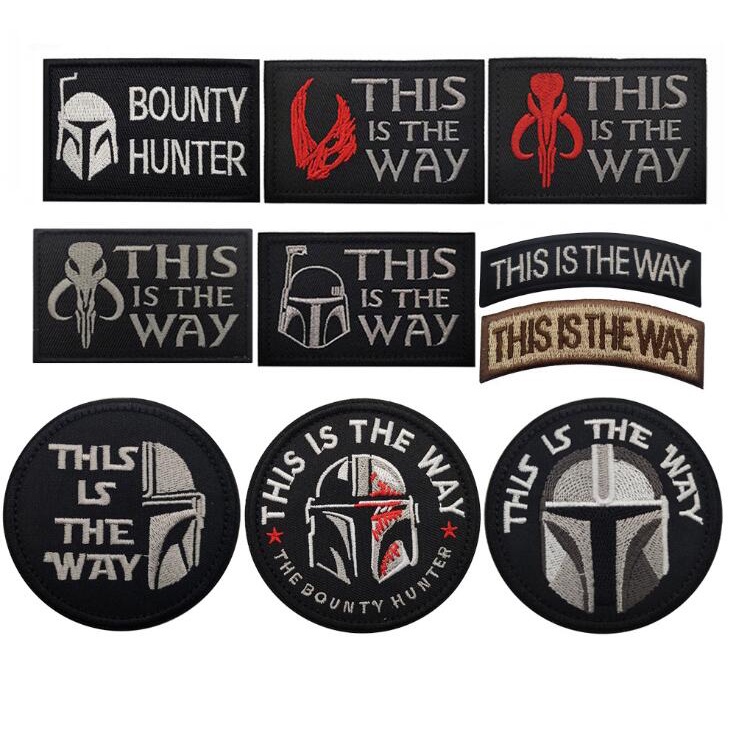 Huy Hiệu Hành Tinh Đây Là Con Đường The Way Mandalorian 3D Thêu Huy Hiệu Vải Miếng Dán Velcro Miếng Dán