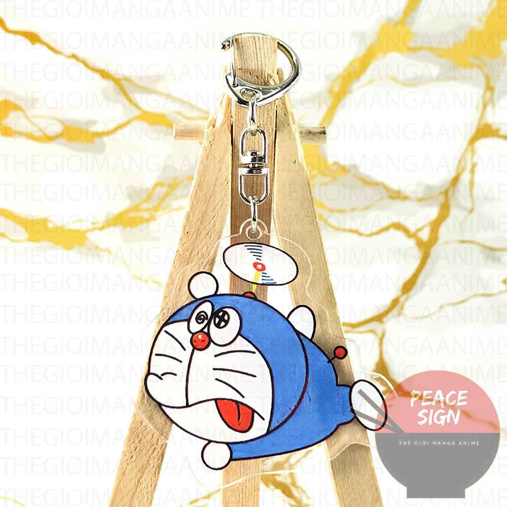 ( Mica trong acrylic) Móc khóa Doraemon Chú mèo máy đến từ tương lai in hình anime chibi