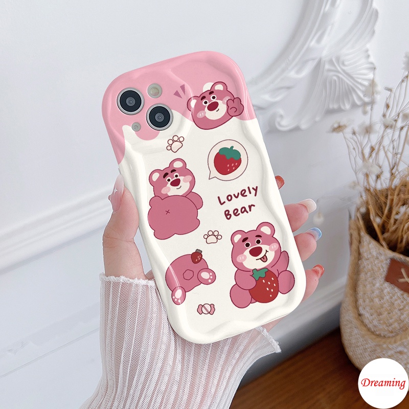 Ốp Lưng Cho VIVO V30 V29 V29E V27E V25 V23E V21E V15 V9 S1 Pro Y02S Y27 Y22S Y21S Y20S Y36 Kem Viền Cong Hình Gấu Mèo Có Chuông