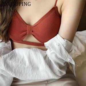 Áo Lót Croptop Không Gọng Dây Chéo Lưng Gợi Cảm Thoáng Khí Cho Nữ