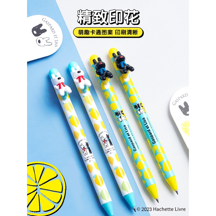 Set 2 Bút Bi Nhấn M&G 0.5 Sức Chứa Lớn Họa Tiết Viên Đạn Màu Đen Cho Học Sinh