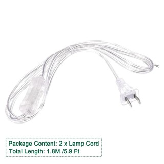 [COD] 2 Dây nguồn công tắc cắm trong suốt, Dây đèn trong suốt 1,8 mét bằng nhựa Pvc cao su có công tắc, Cáp kết nối nguồn thiết bị gia dụng bằng đồng trong suốt màu bạc