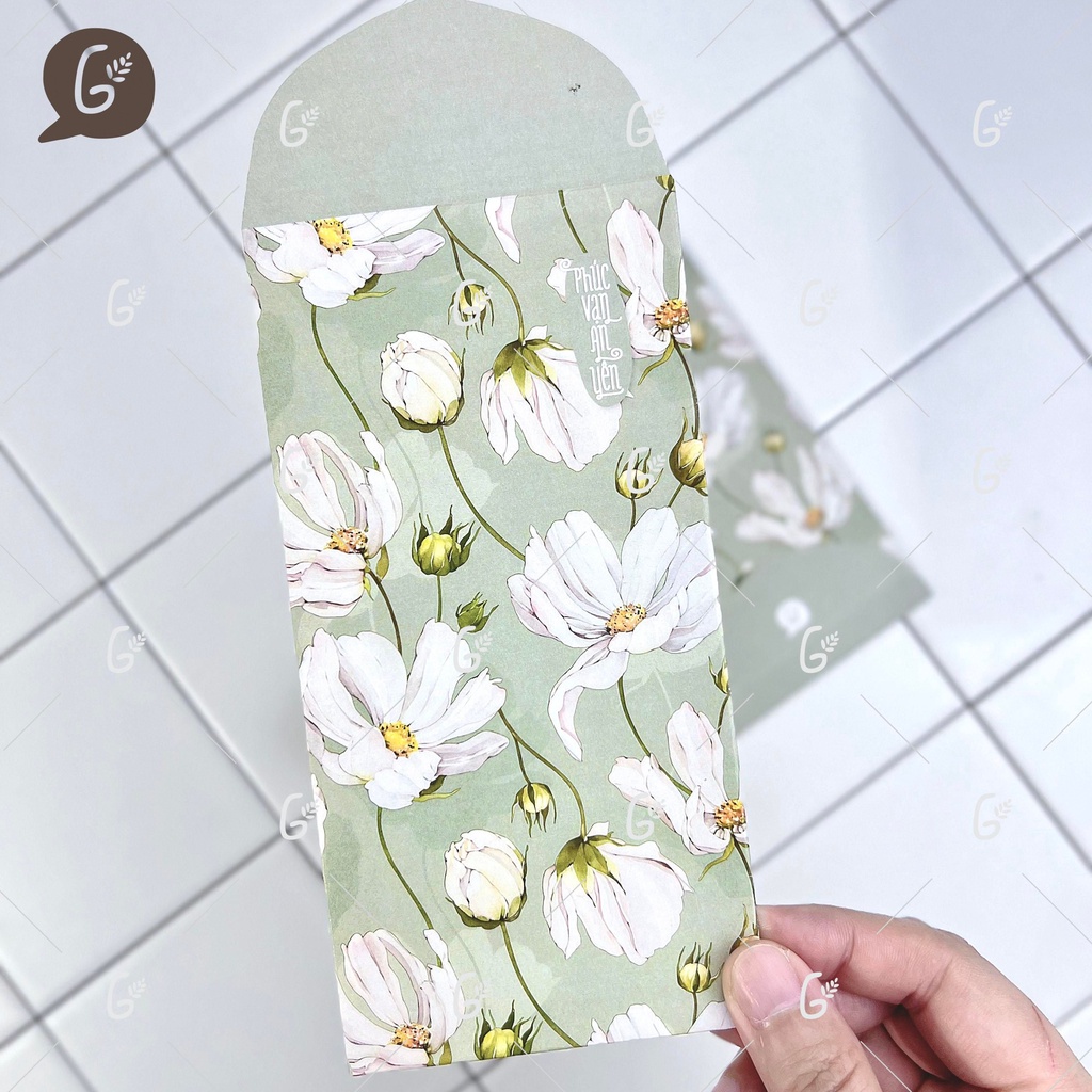 Bao lì xì tết 2025 của Gác Xép chất liệu Kraft hoa văn họa tiết trong trẻo sang trọng - Mã GX026